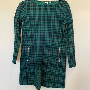 Gap navy and green plaid dress XS